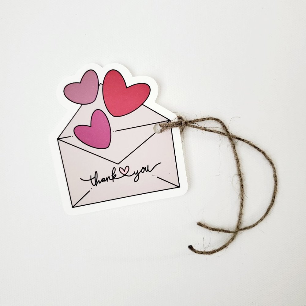 LB066 HANG TAGS Lots of Love Heart Envelope Says Thank You [Price Firm] - Picture 8 of 10